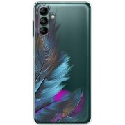 Прозрачный чехол BoxFace Samsung Galaxy A04s (A047) Feathers