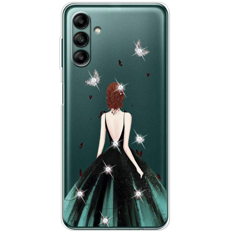 Чехол со стразами BoxFace Samsung Galaxy A04s (A047) Girl in the green dress