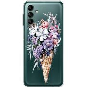 Чехол со стразами BoxFace Samsung Galaxy A04s (A047) Ice Cream Flowers