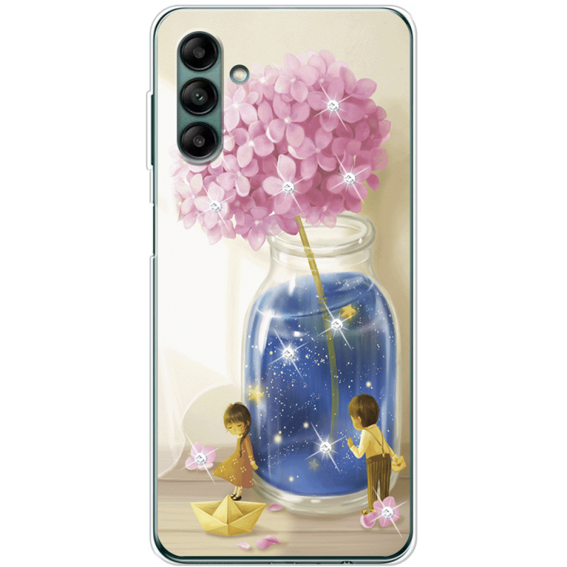 Чехол со стразами BoxFace Samsung Galaxy A04s (A047) Little Boy and Girl