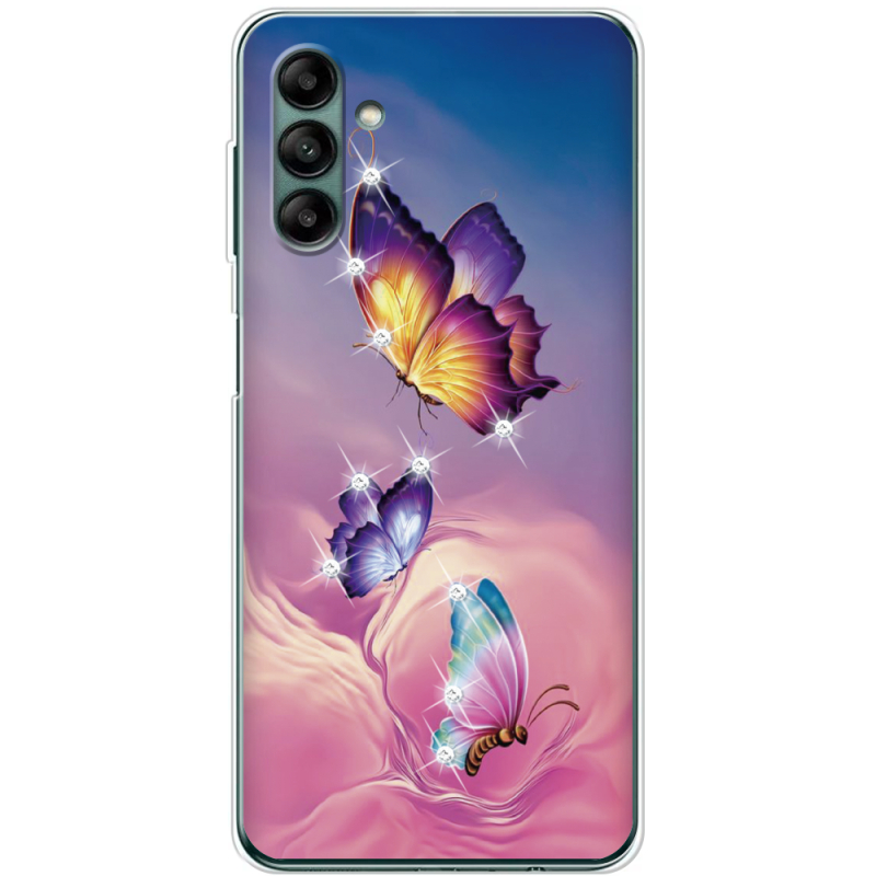 Чехол со стразами BoxFace Samsung Galaxy A04s (A047) Butterflies