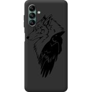 Черный чехол BoxFace Samsung Galaxy A04s (A047) Wolf and Raven