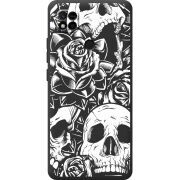 Черный чехол BoxFace Xiaomi Redmi 10a Skull and Roses