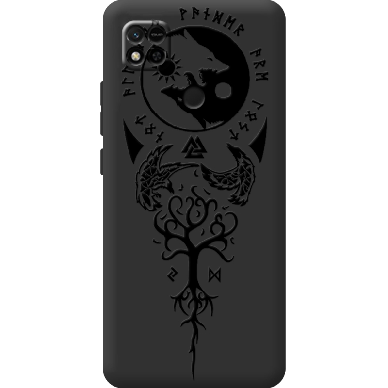 Черный чехол BoxFace Xiaomi Redmi 10a Hugin and Munin