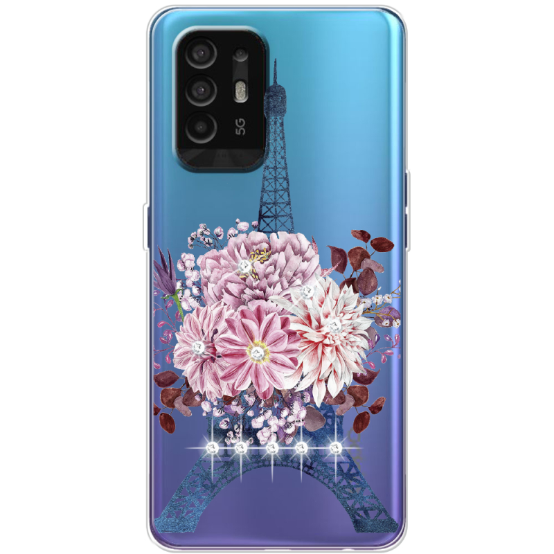 Чехол со стразами OPPO A94 5G Eiffel Tower