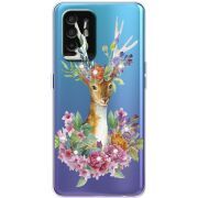 Чехол со стразами OPPO A94 5G Deer with flowers
