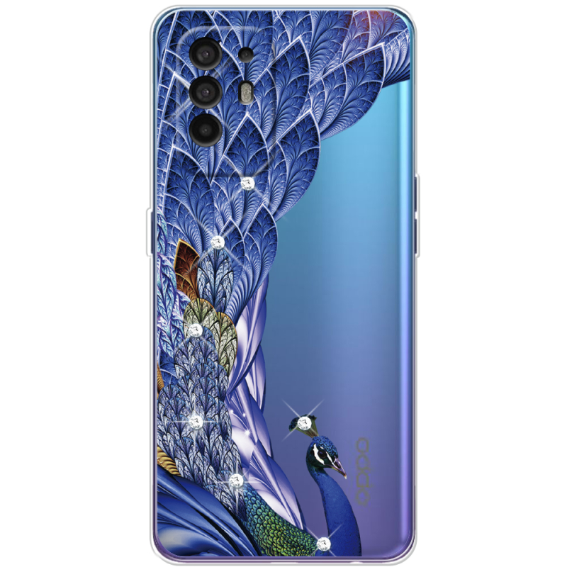 Чехол со стразами OPPO A94 5G Peafowl