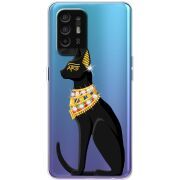 Чехол со стразами OPPO A94 5G Egipet Cat