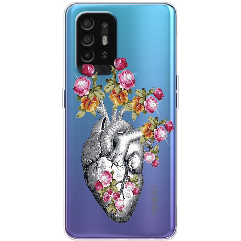 Чехол со стразами OPPO A94 5G Heart