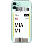 Прозрачный чехол Uprint Apple iPhone 11 Ticket Miami