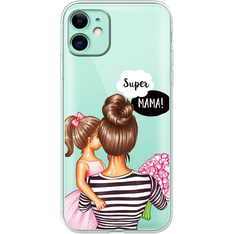Прозрачный чехол Uprint Apple iPhone 11 Super Mama and Daughter