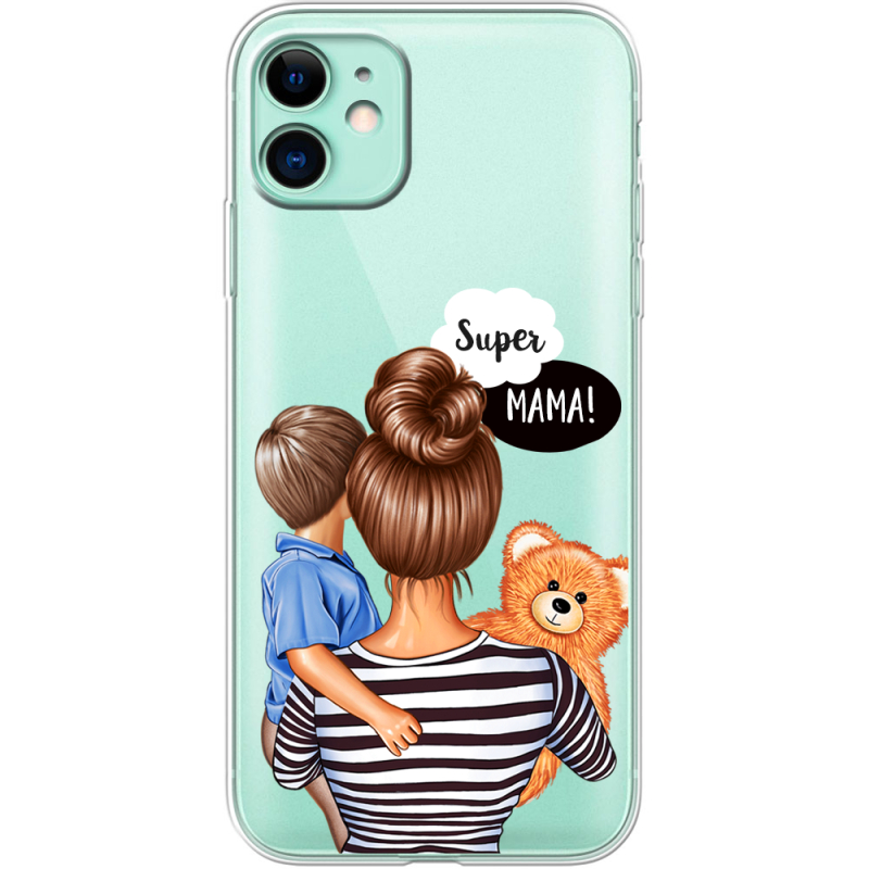 Прозрачный чехол Uprint Apple iPhone 11 Super Mama and Son
