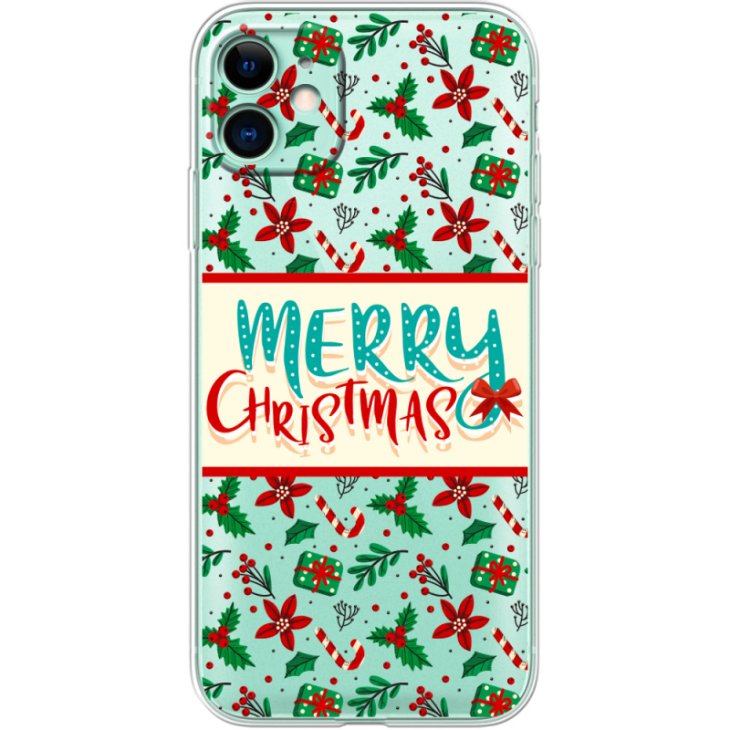Прозрачный чехол Uprint Apple iPhone 11 Vintage Christmas Pattern