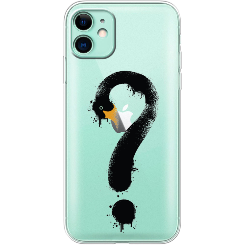 Прозрачный чехол Uprint Apple iPhone 11 Swan question