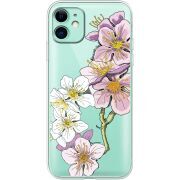 Прозрачный чехол Uprint Apple iPhone 11 Cherry Blossom