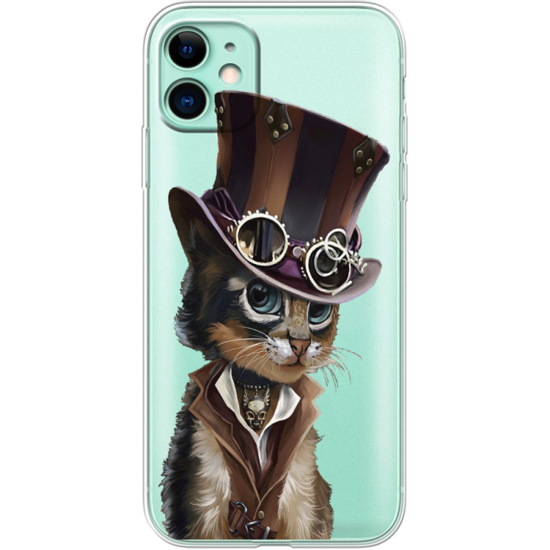Прозрачный чехол Uprint Apple iPhone 11 Steampunk Cat