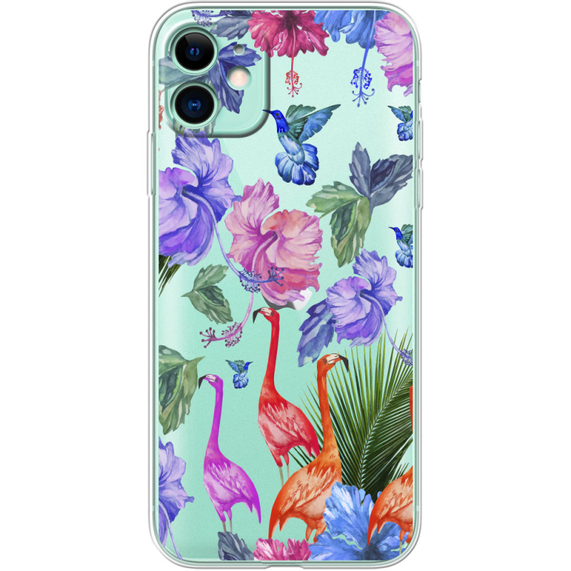 Прозрачный чехол Uprint Apple iPhone 11 Flamingo