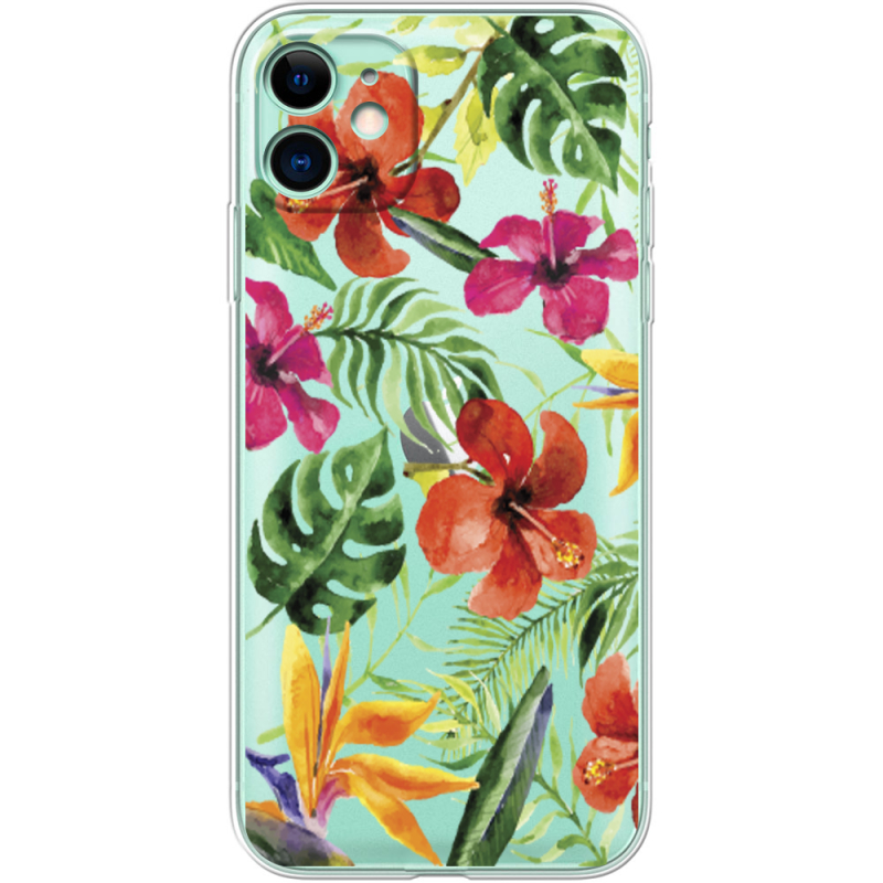 Прозрачный чехол Uprint Apple iPhone 11 Tropical Flowers