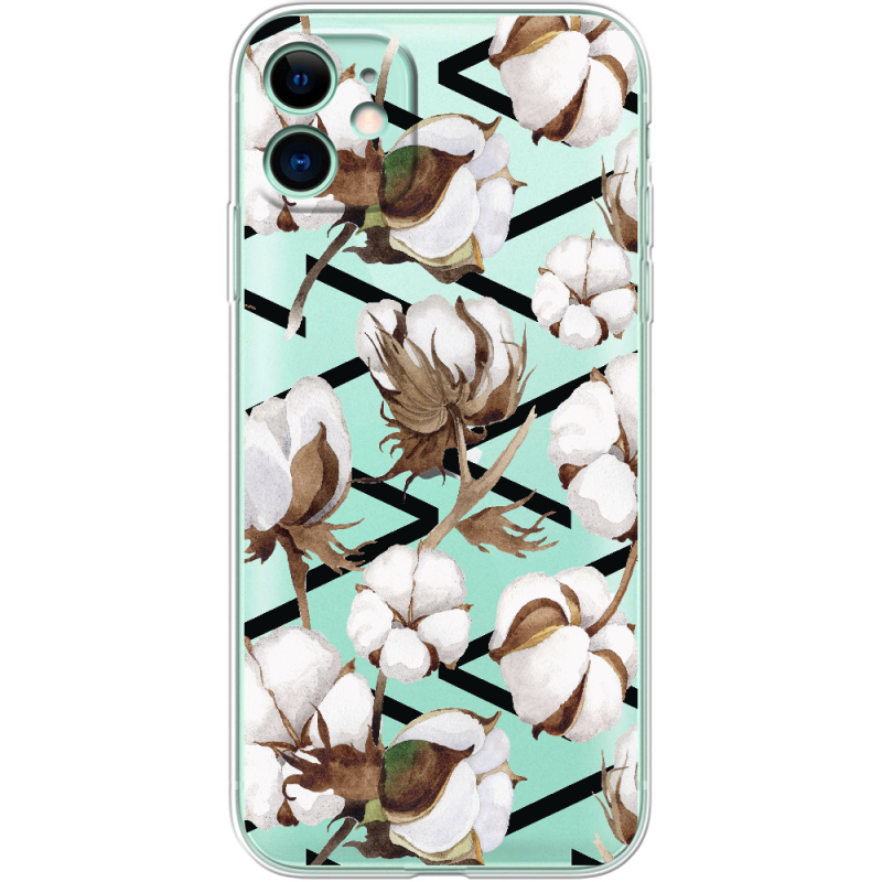 Прозрачный чехол Uprint Apple iPhone 11 Cotton flowers