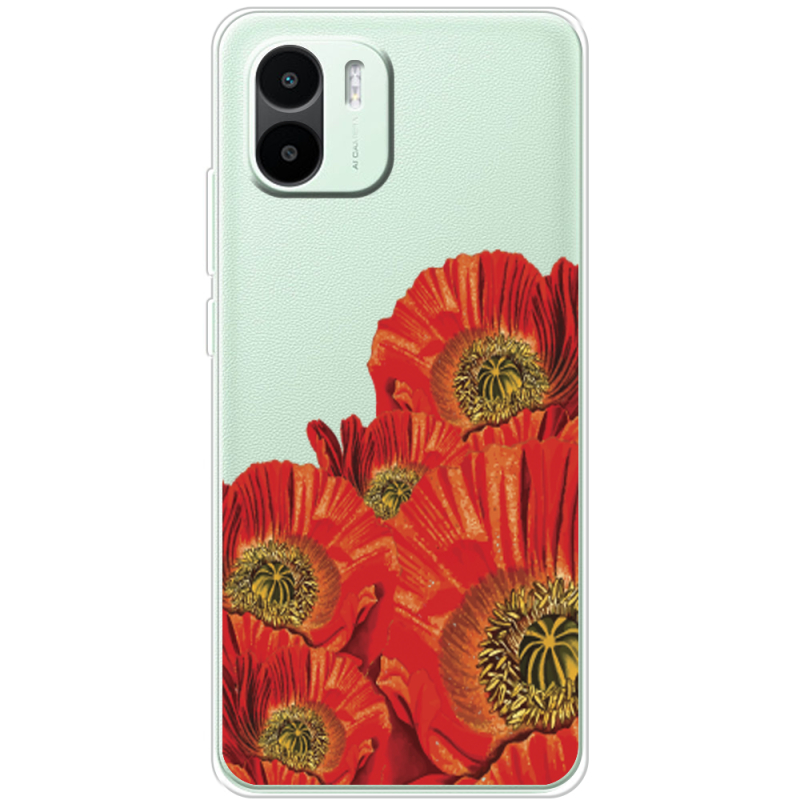 Прозрачный чехол BoxFace Xiaomi Redmi A1 Red Poppies