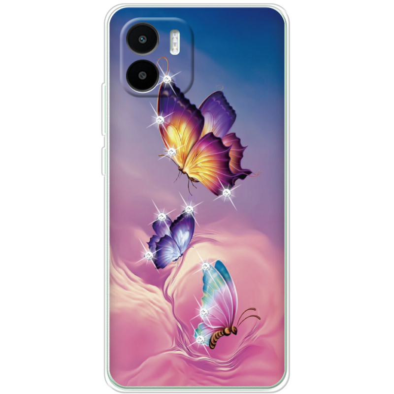 Чехол со стразами Xiaomi Redmi A1 Butterflies