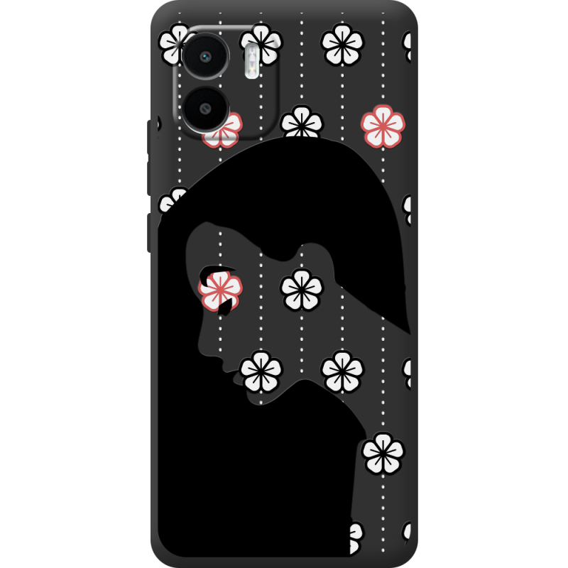 Черный чехол BoxFace Xiaomi Redmi A1 Flower Hair