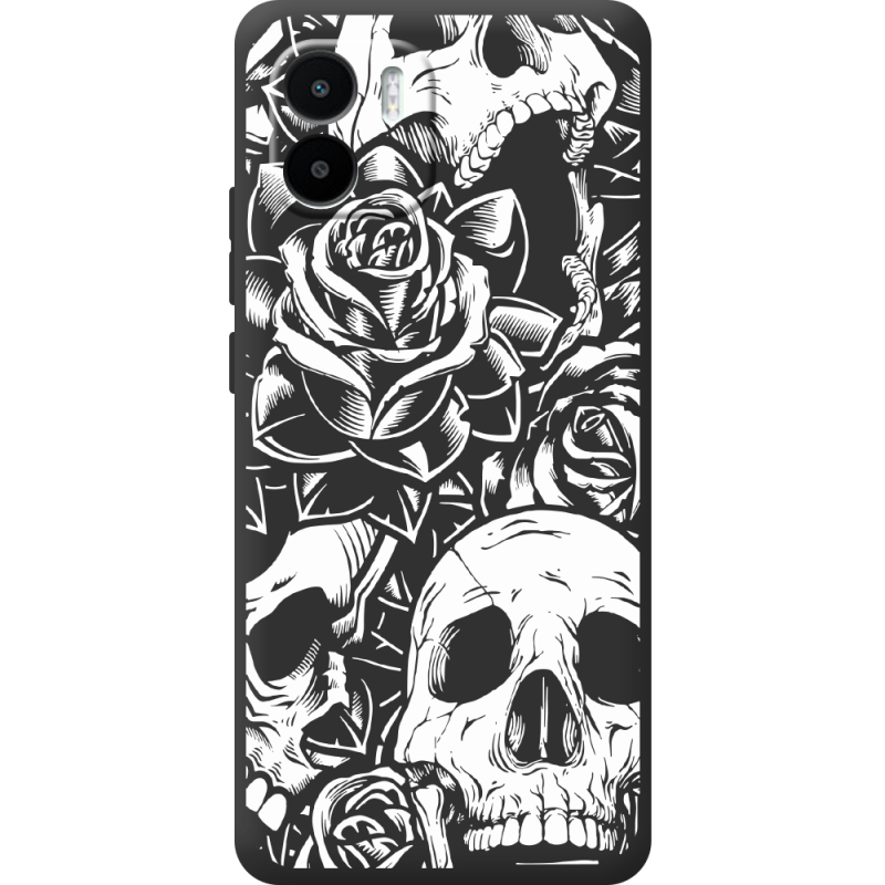 Черный чехол BoxFace Xiaomi Redmi A1 Skull and Roses