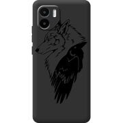 Черный чехол BoxFace Xiaomi Redmi A1 Wolf and Raven