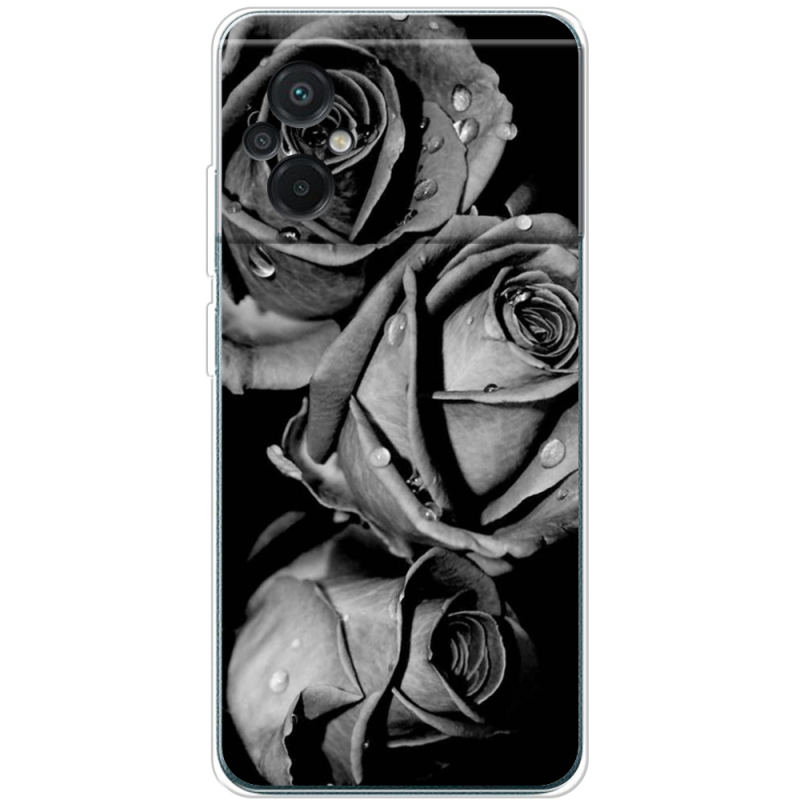 Чехол BoxFace Poco M5 Black and White Roses