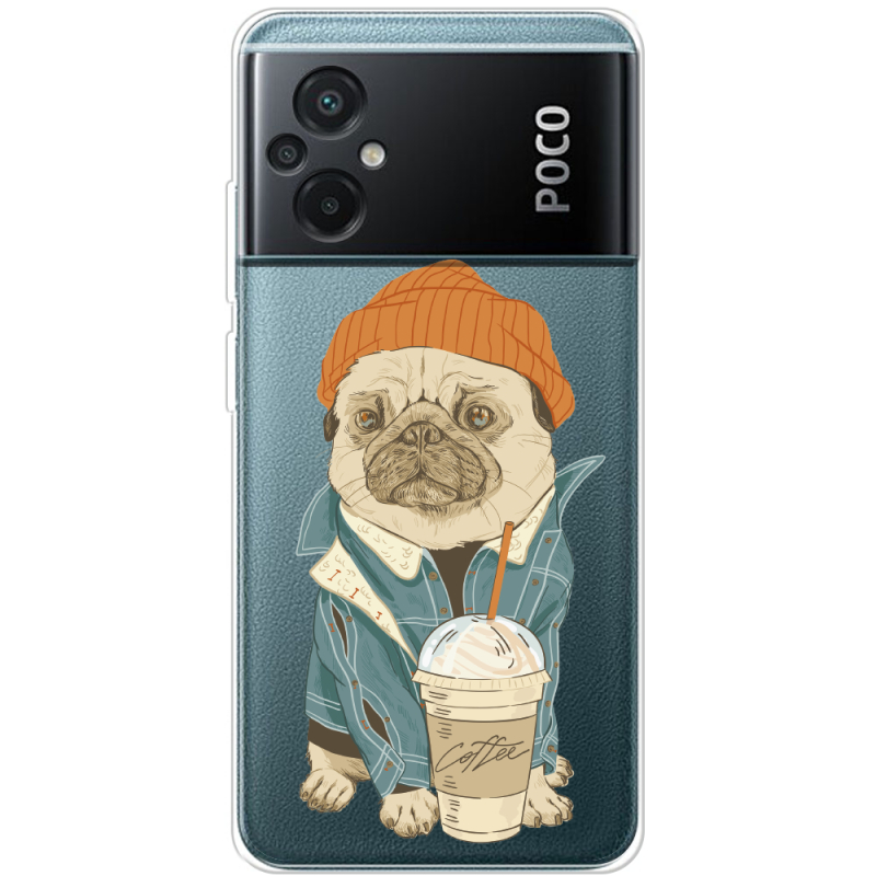 Прозрачный чехол BoxFace Xiaomi Poco M5 Dog Coffeeman