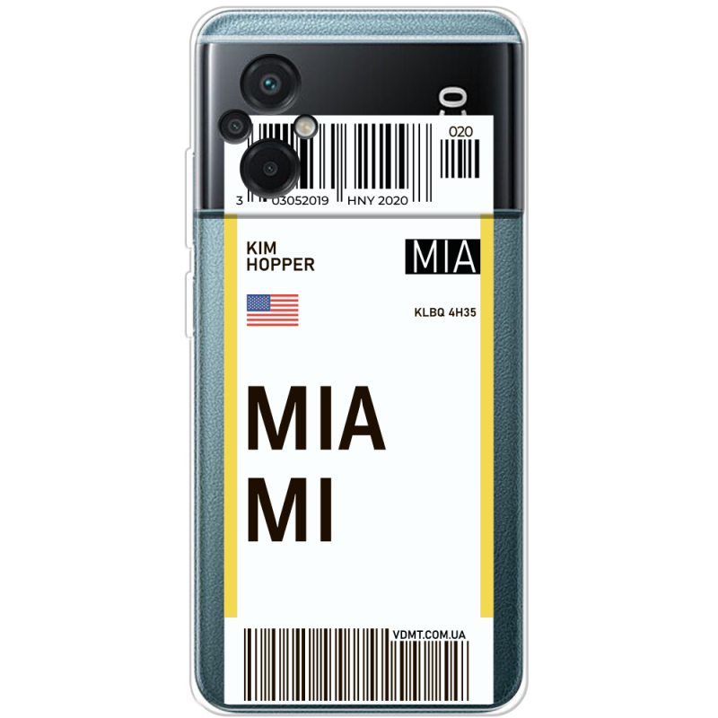 Прозрачный чехол BoxFace Xiaomi Poco M5 Ticket Miami