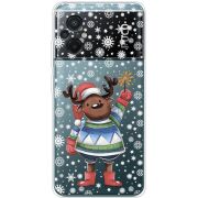 Прозрачный чехол BoxFace Xiaomi Poco M5 Christmas Deer with Snow