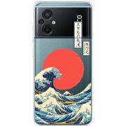 Прозрачный чехол BoxFace Xiaomi Poco M5 Большая волна в Канагаве