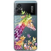 Прозрачный чехол BoxFace Xiaomi Poco M5 Colorful Giraffe