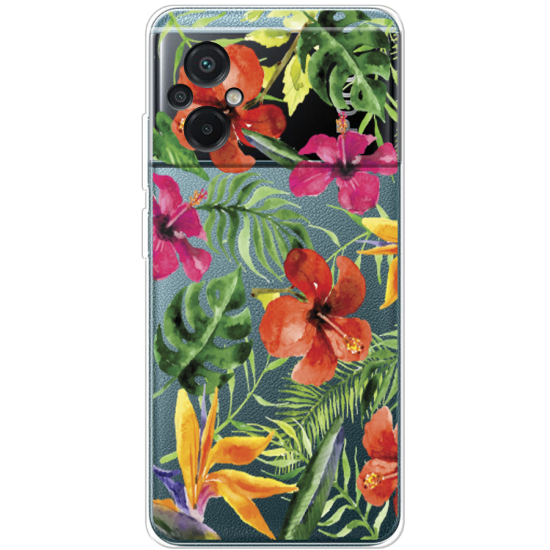 Прозрачный чехол BoxFace Xiaomi Poco M5 Tropical Flowers