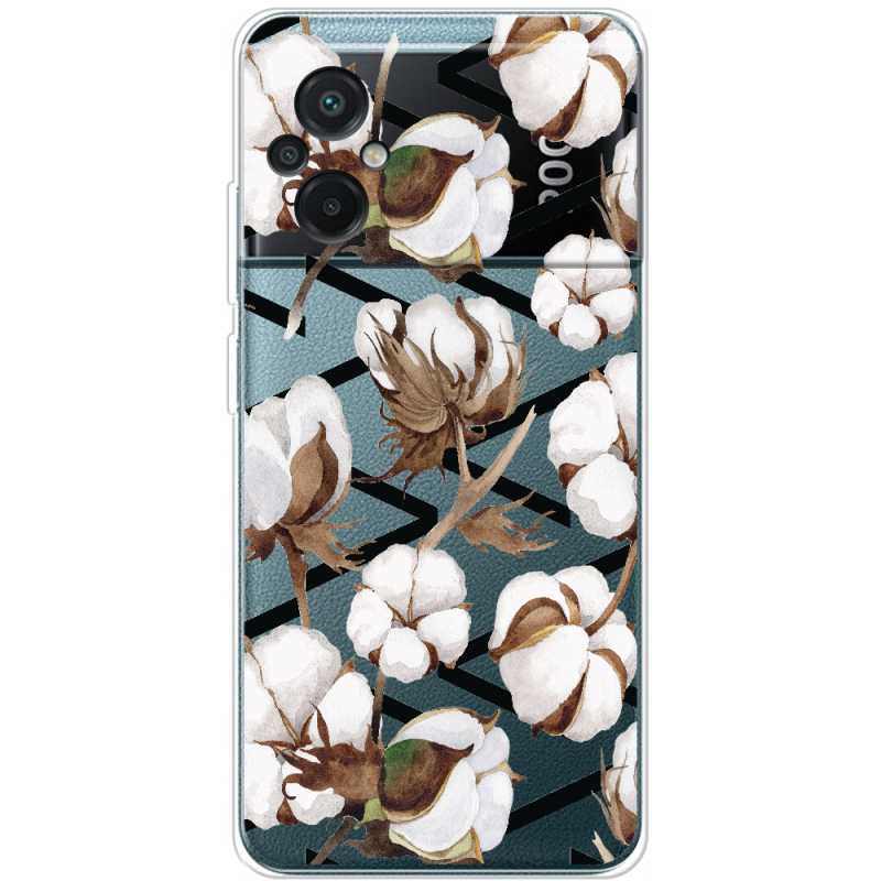 Прозрачный чехол BoxFace Xiaomi Poco M5 Cotton flowers