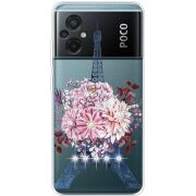 Чехол со стразами Xiaomi Poco M5 Eiffel Tower