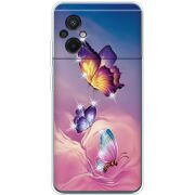 Чехол со стразами Xiaomi Poco M5 Butterflies