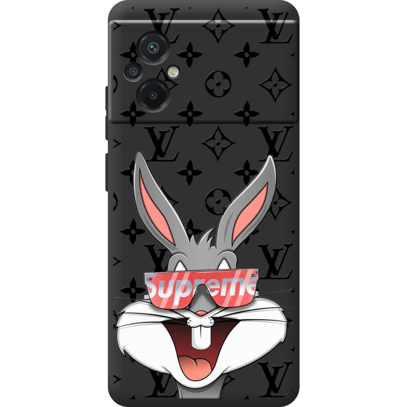 Черный чехол BoxFace Poco M5 looney bunny