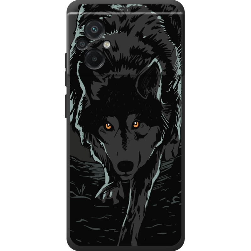 Черный чехол BoxFace Poco M5 Wolf