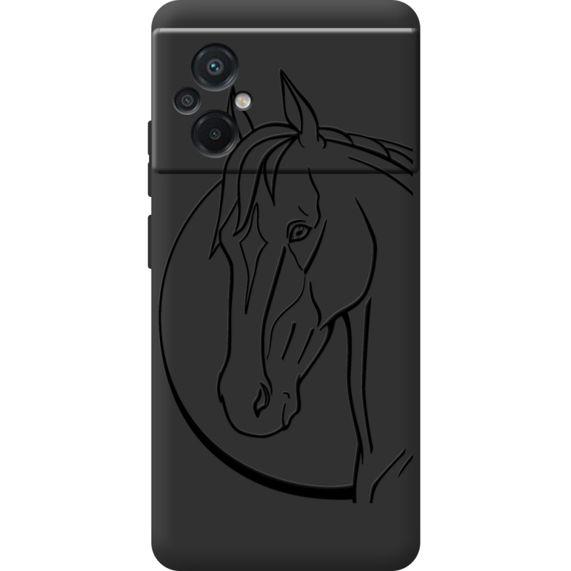 Черный чехол BoxFace Poco M5 Horse