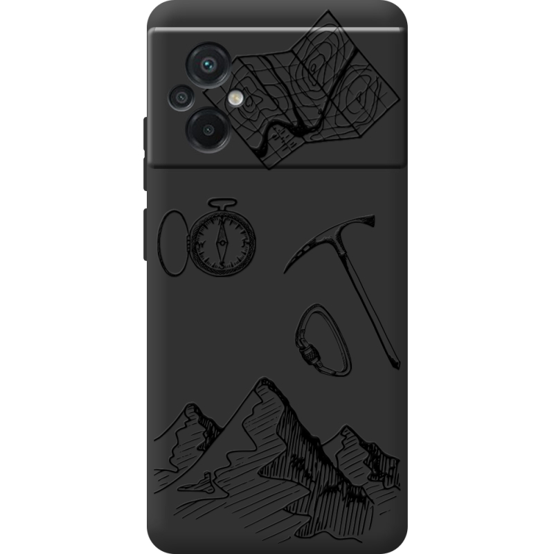 Черный чехол BoxFace Poco M5 Mountains