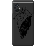 Черный чехол BoxFace Poco M5 Wolf and Raven