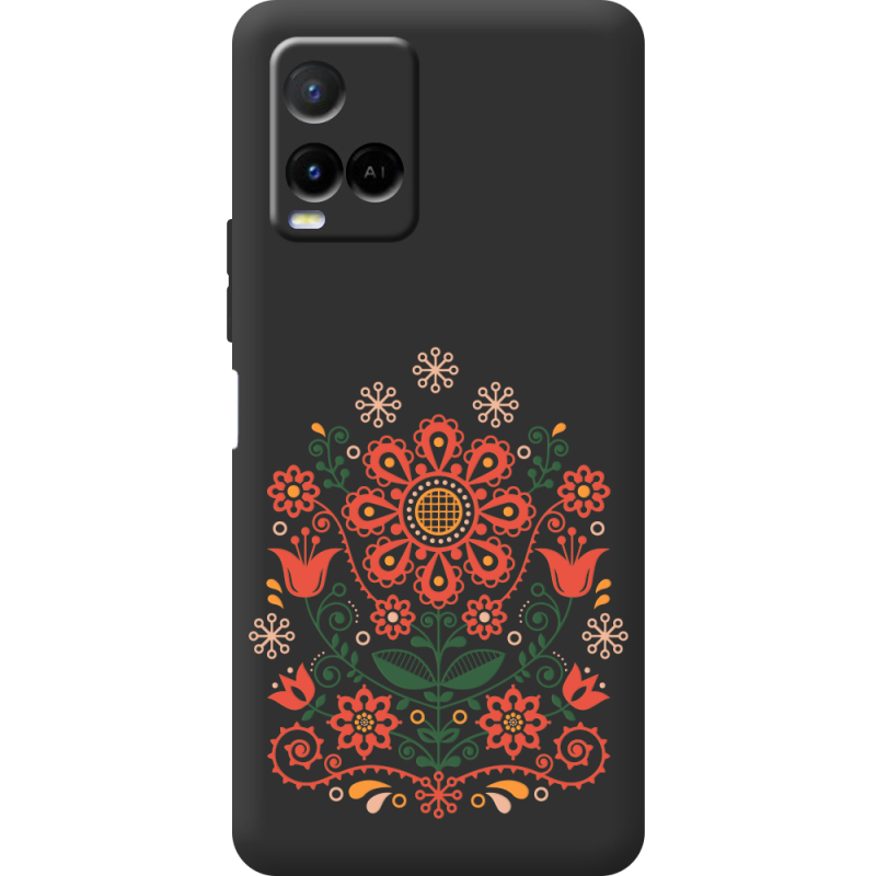 Черный чехол BoxFace Vivo Y21 Ukrainian Ornament