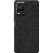 Черный чехол BoxFace Vivo Y21 Leaves