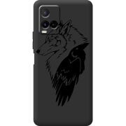 Черный чехол BoxFace Vivo Y21 Wolf and Raven