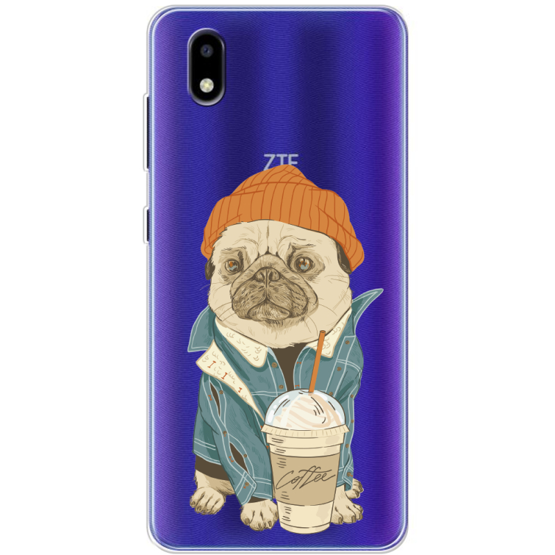 Прозрачный чехол BoxFace ZTE Blade A3 2020 Dog Coffeeman