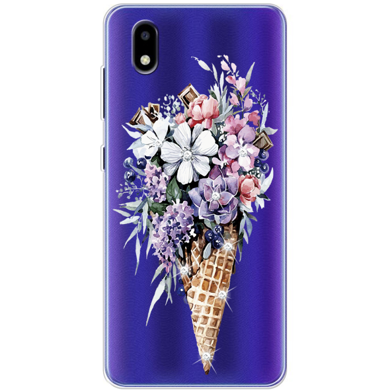 Чехол со стразами ZTE Blade A3 2020 Ice Cream Flowers