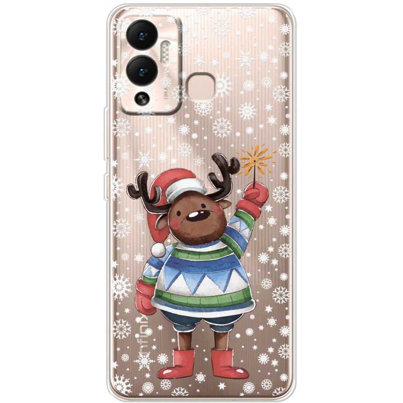 Прозрачный чехол BoxFace Infinix Hot 12 Play Christmas Deer with Snow