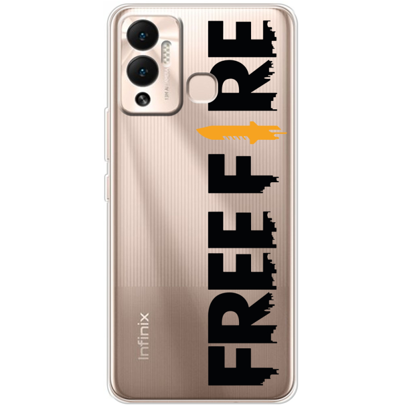 Прозрачный чехол BoxFace Infinix Hot 12 Play Free Fire Black Logo